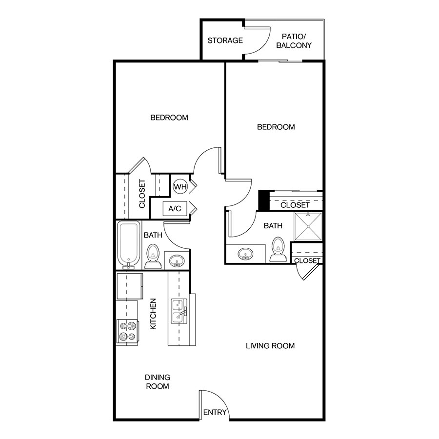 2x2 floor plan
