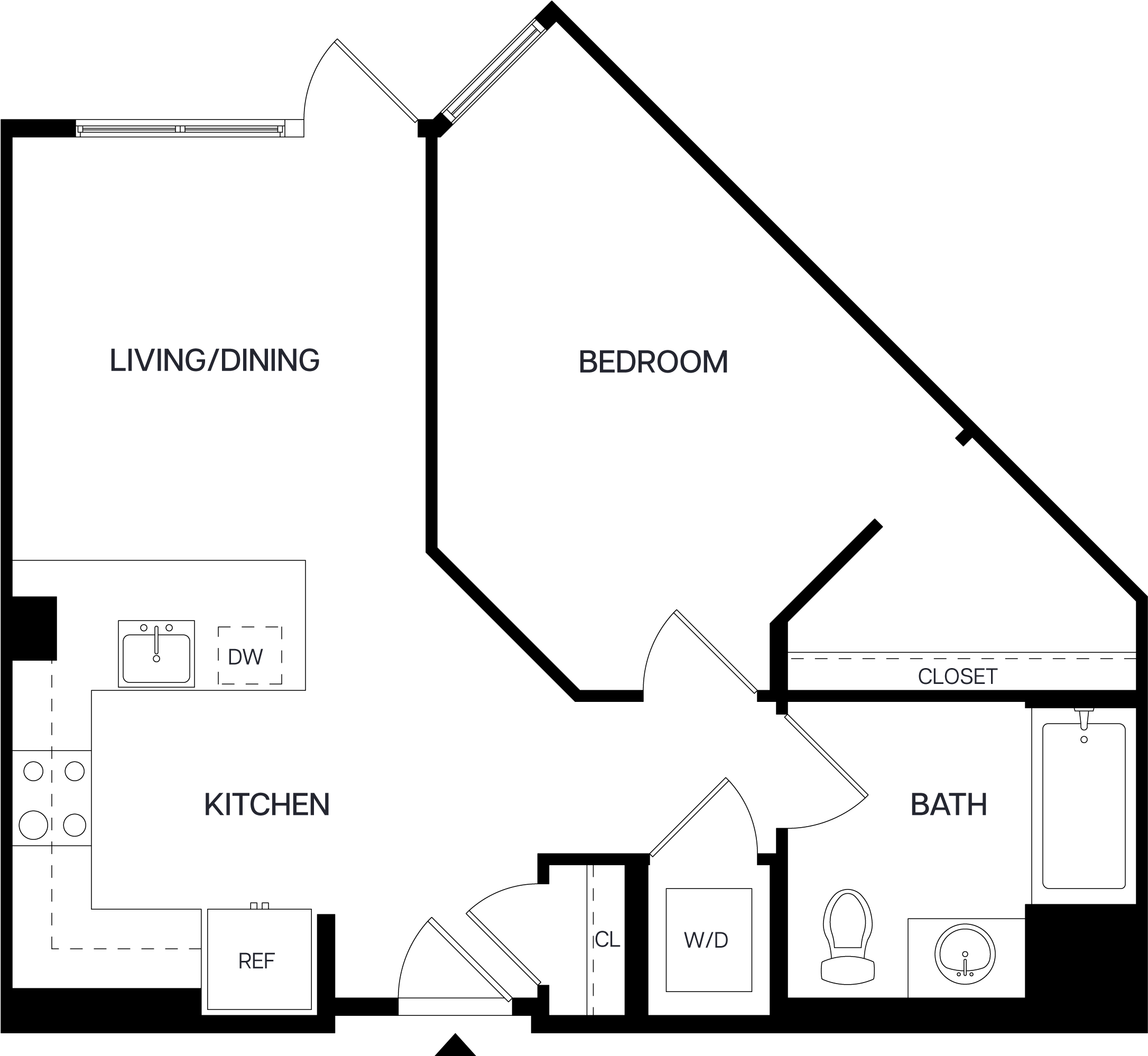 1 Bed/1 Bath-A4 floor plan