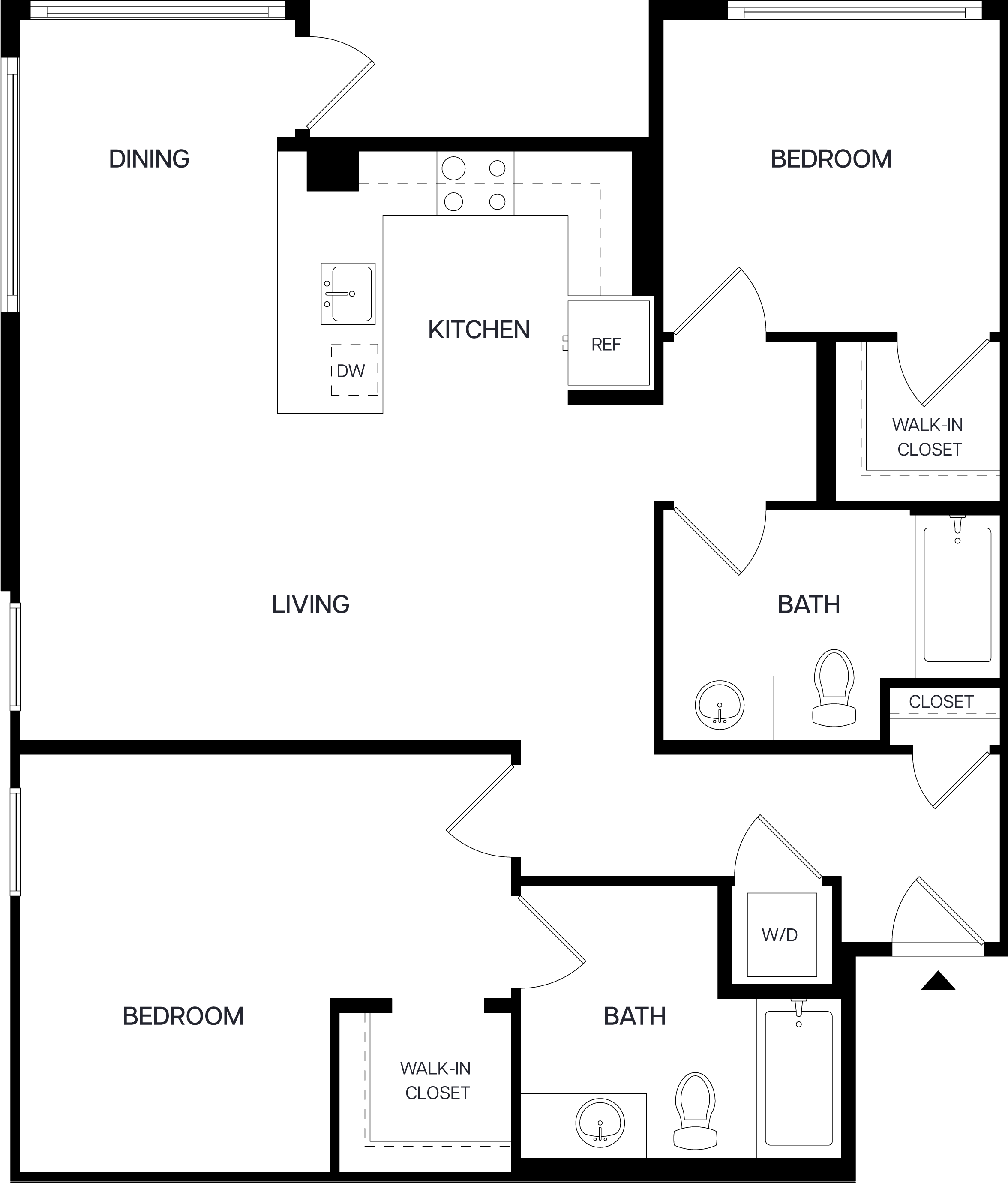 2 Bed/2 Bath-B6 floor plan