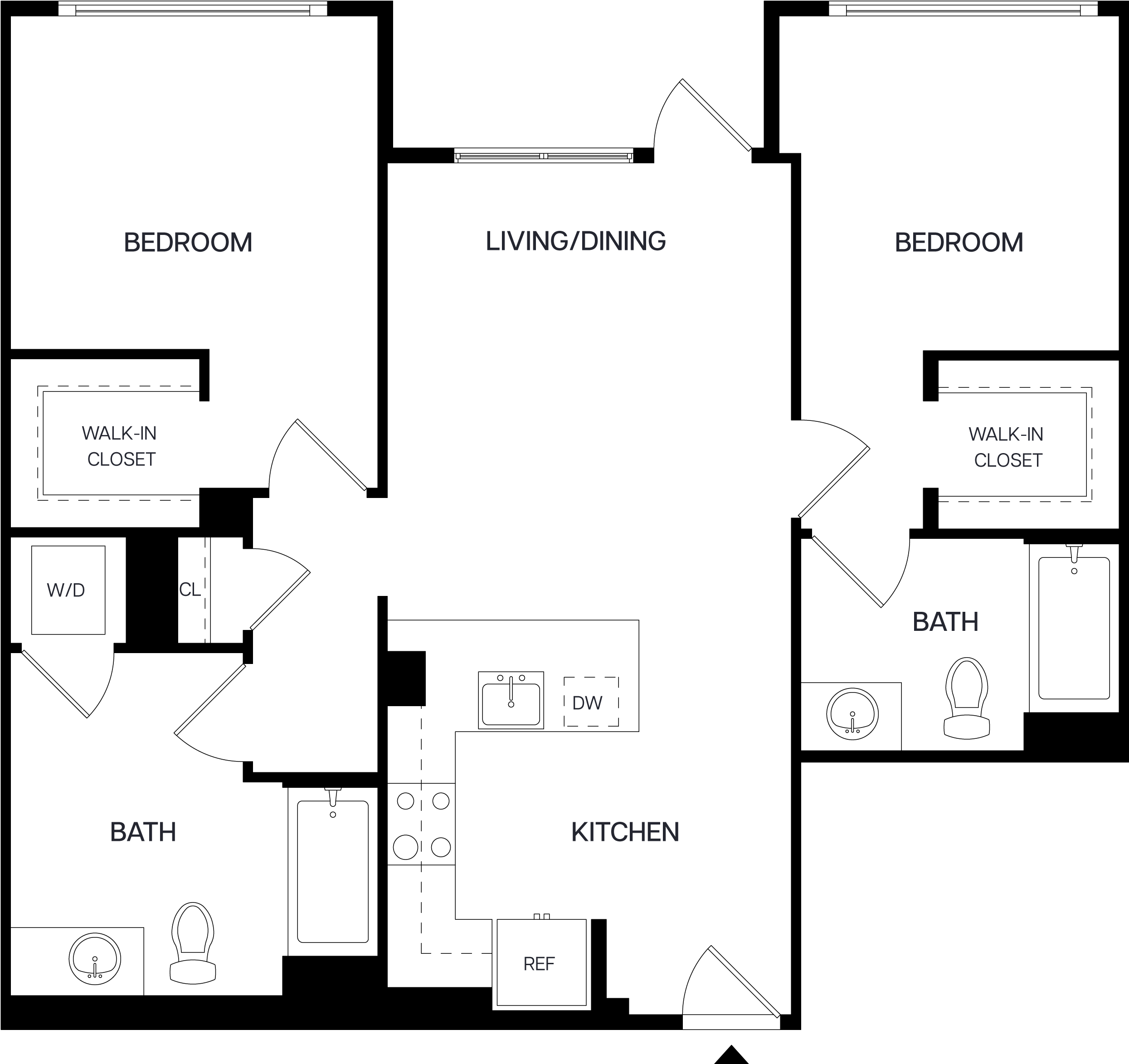 2 Bed/2 Bath-B3 floor plan