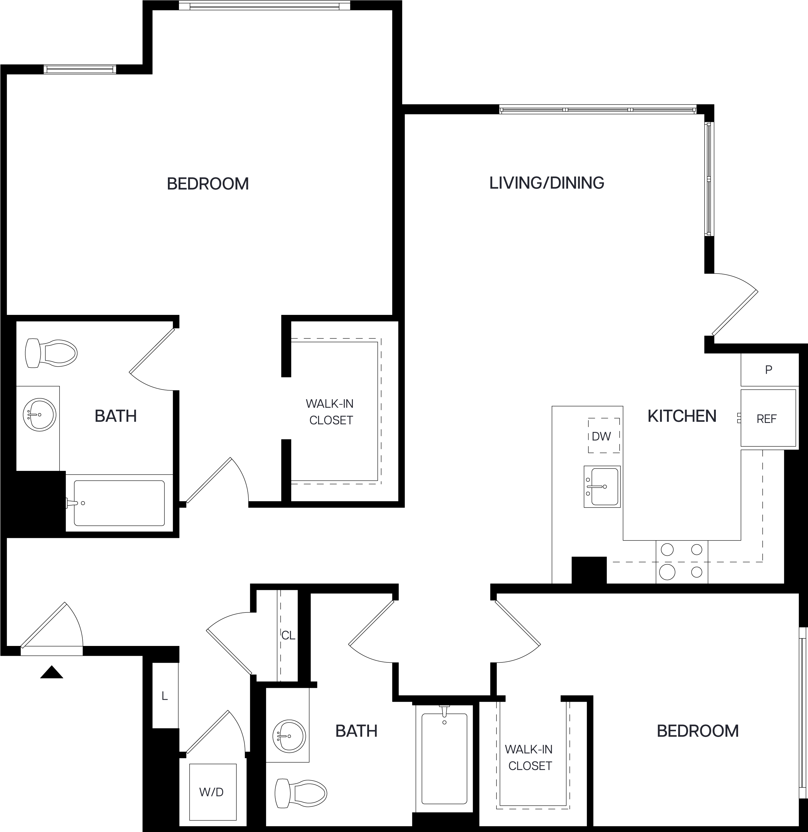 2 Bed/2 Bath-B10 floor plan