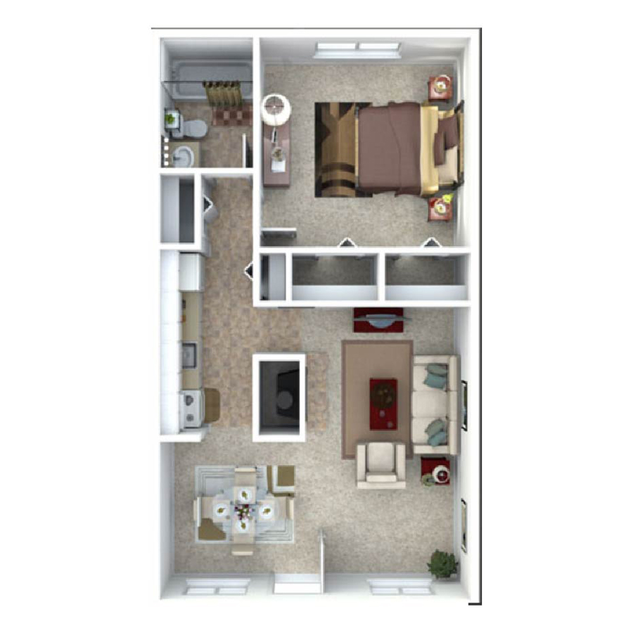 Maple 2 Bedroom floor plan
