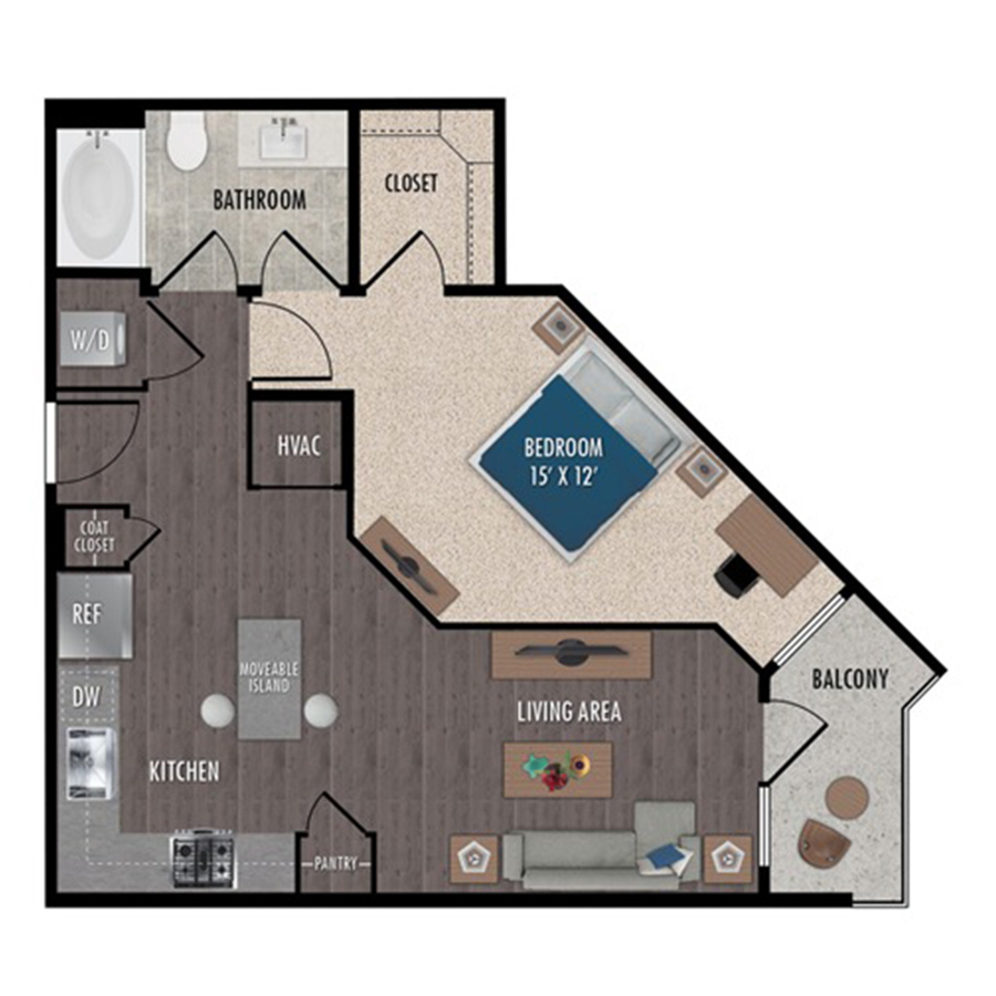 A2-1x1 floor plan