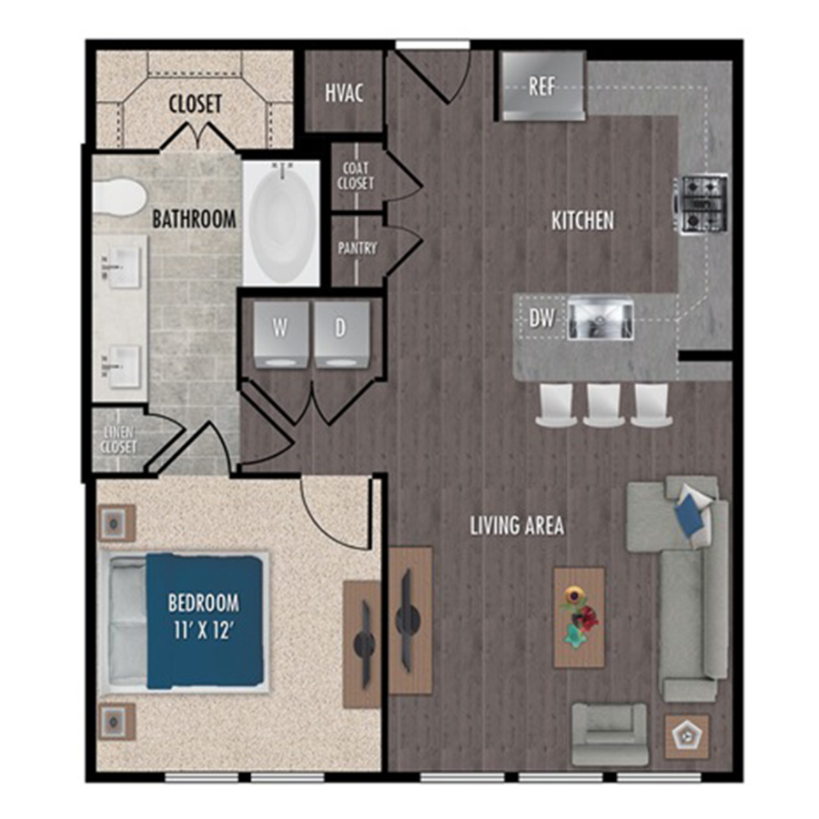 A8-1x1 floor plan