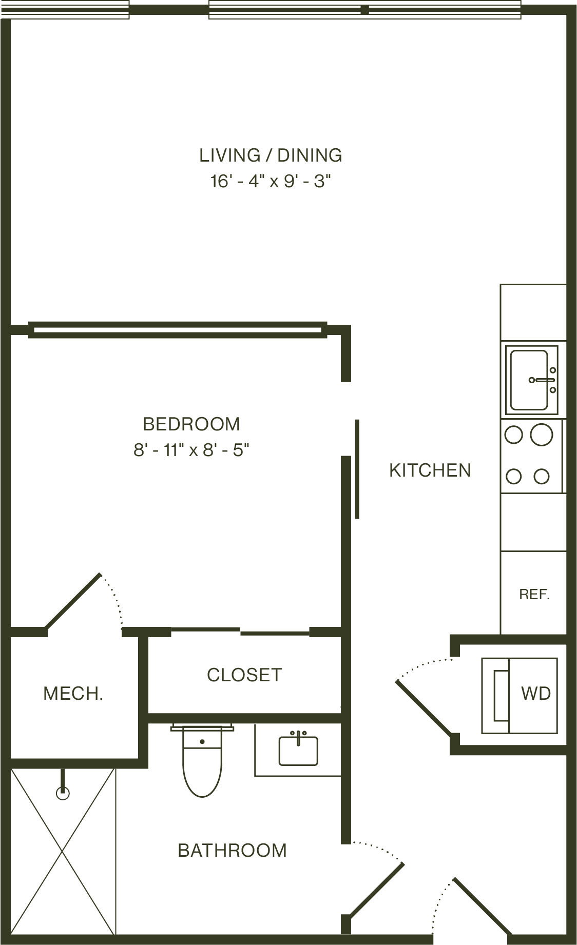 Junior One Bedroom A floor plan