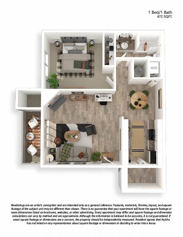 1x1 Classic Ponderosa floor plan